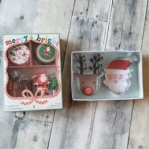 NWT - Meri Meri Santa and Reindeer Cookie Cutters and Cupcake Cases Decorations